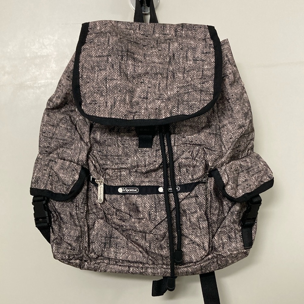 Lesportsac new with Tags medium Wayfarer backpack, black tweed